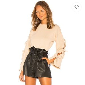 Michelle tie sleeve sweater in nude NWOT